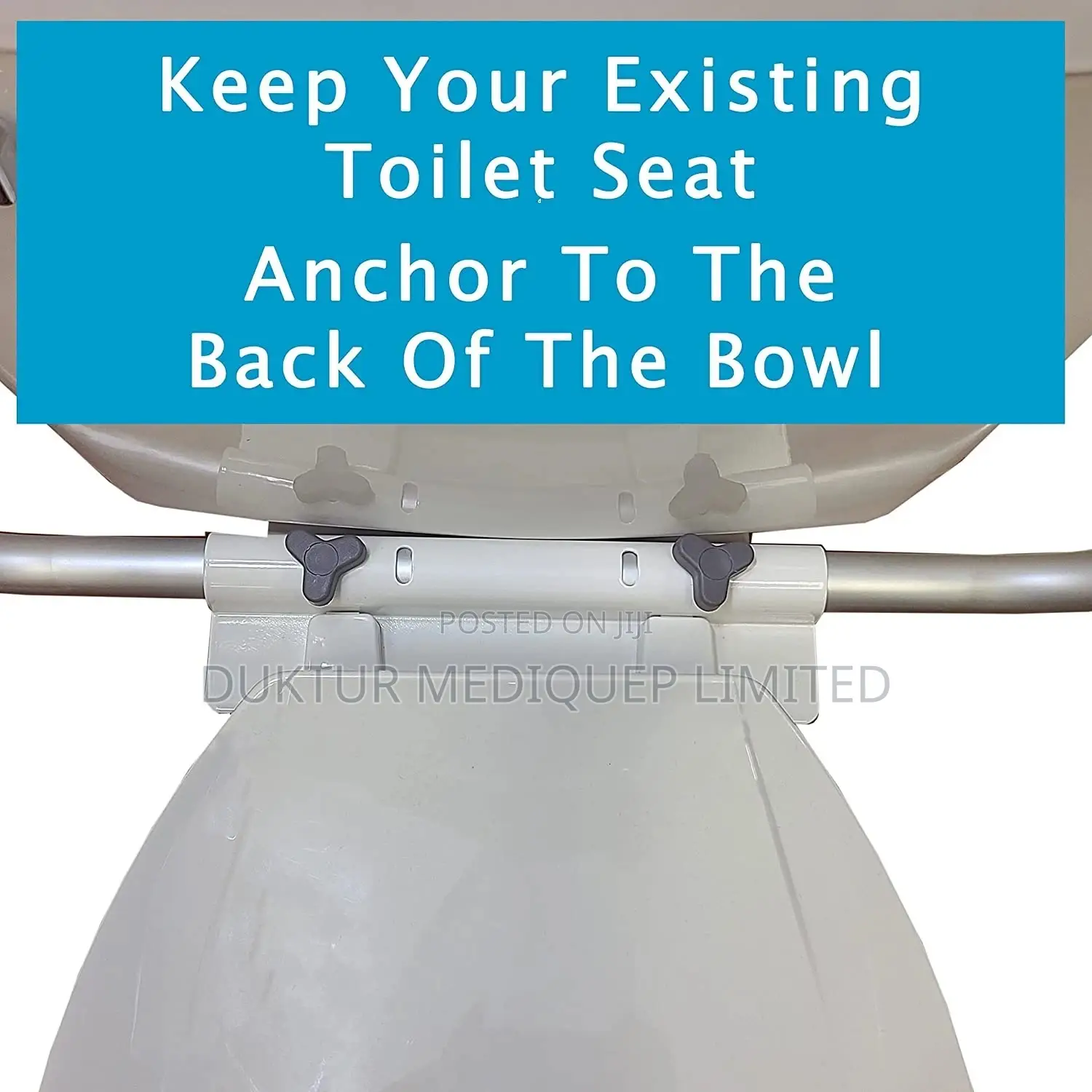 Toilet Seat Support Frame, Adjustable Height and Width