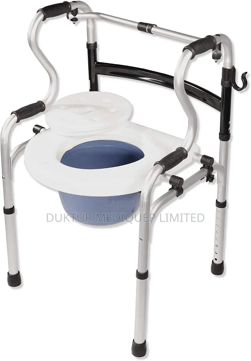 Folding 5-in-1 Bathroom Mobility Aid Commode Walking Frame
