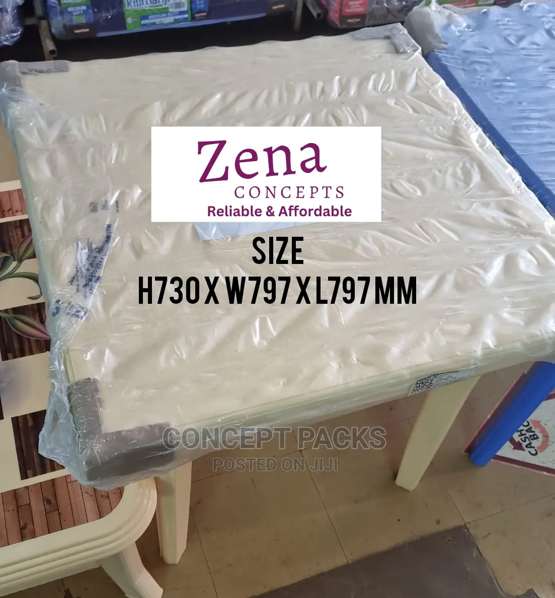 Plastic Square Table Colour;Cream,Blue, Green