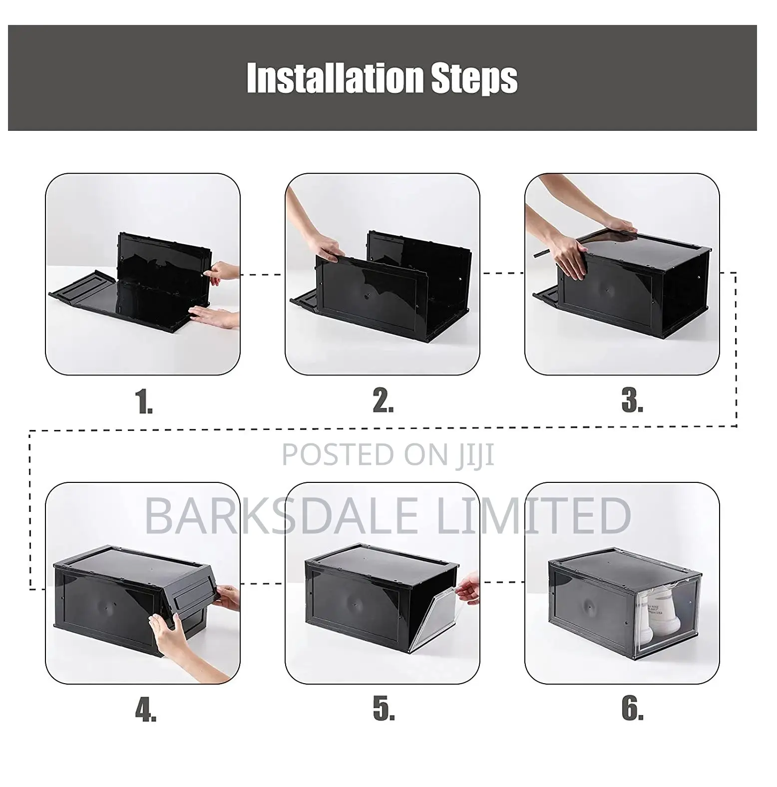 Shoe Box Organizer Foldable Display Storage Plastic Adjust