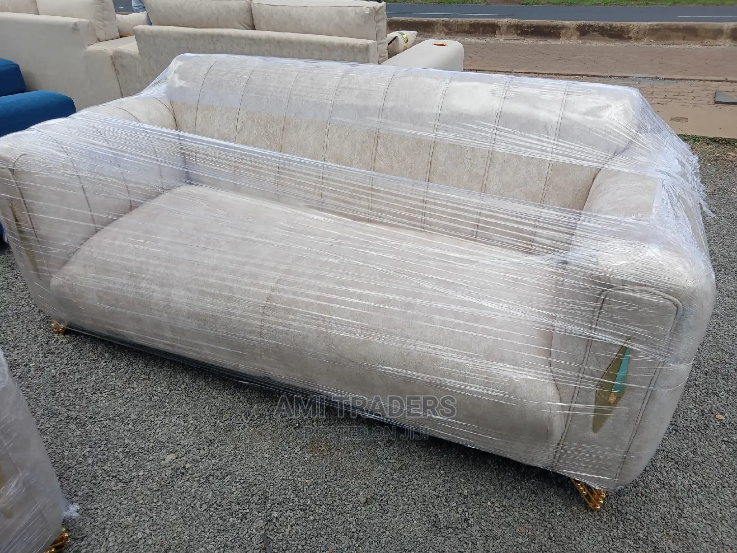 3+2 Golden Sofa Seats With Spring Cushions -Free Delivery