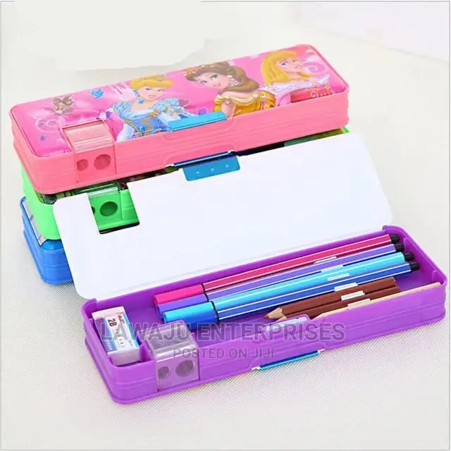 Cute Pencil Pouch With Sharpeners Rubber Pencil Slots