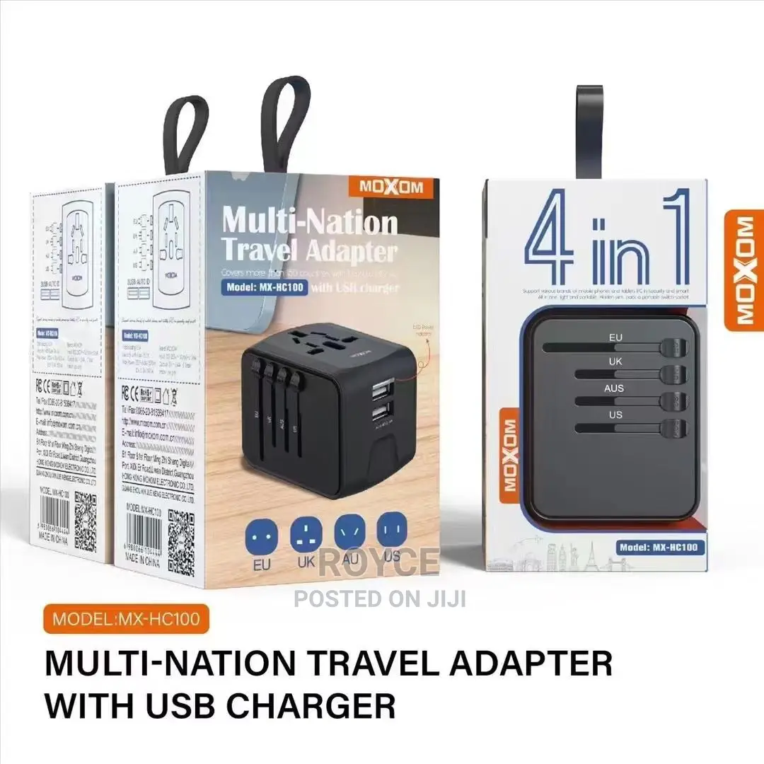 Multi-Nation Travel Adapter 4 in 1 With Usb Charger