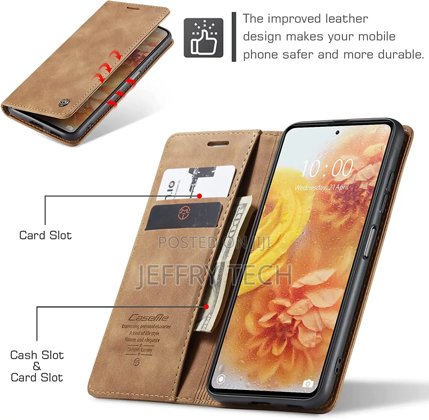 Oppo Realme 10 4G, Leather Flip Case With Magnetic, Protecti