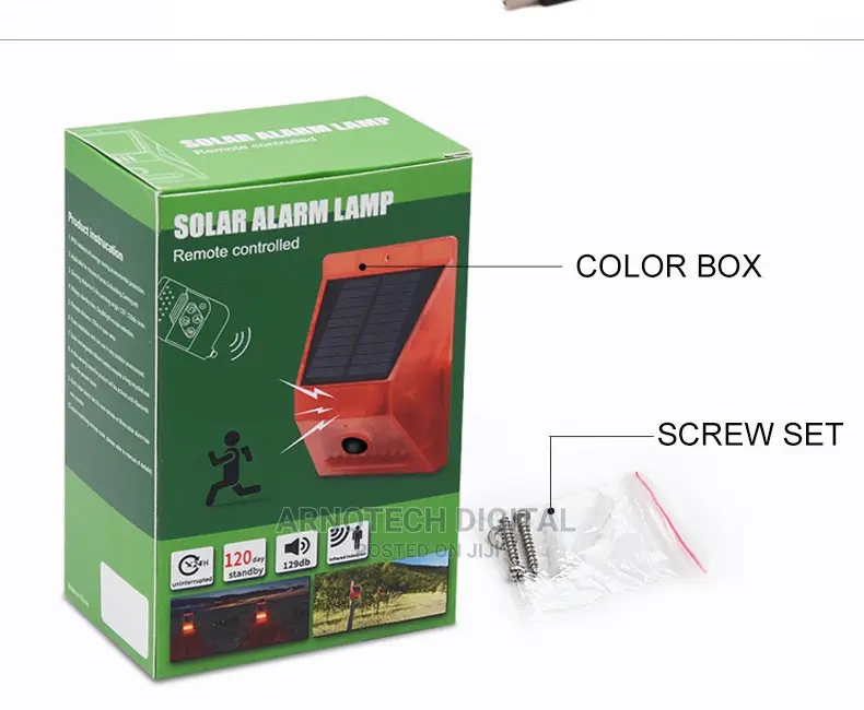 Ip65 Water Proof Remote Controlled Solar/Ac Charging Alarm