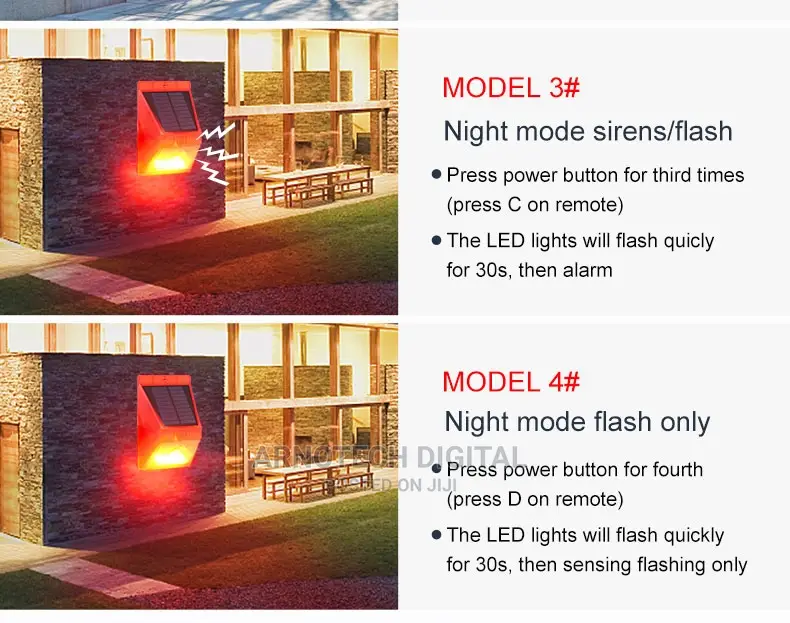 Ip65 Water Proof Remote Controlled Solar/Ac Charging Alarm