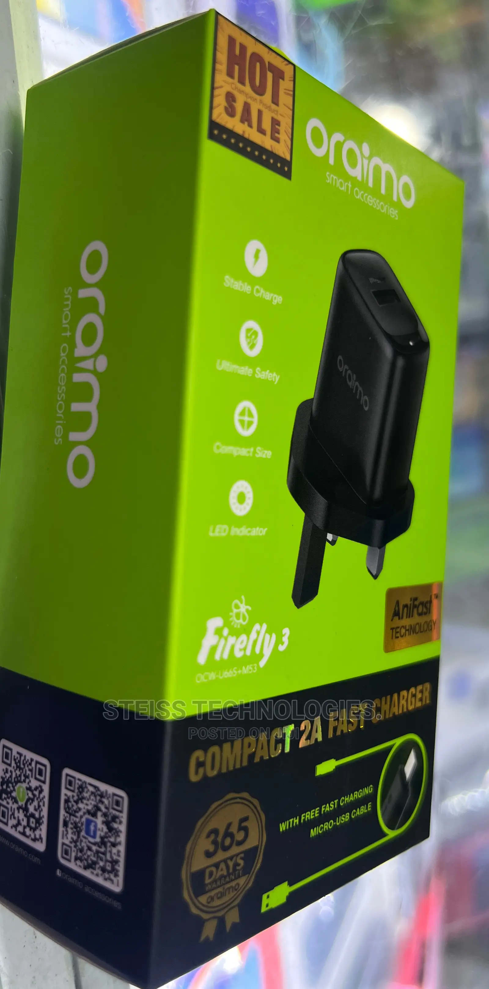 Oraimo Type C Fast Charger.