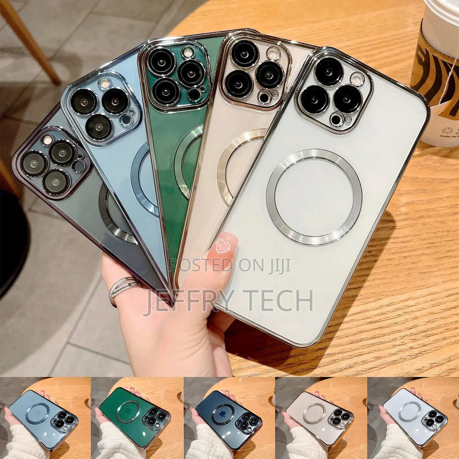 For Apple iPhone 14pro Max 13 12 Clear Case Slim Plating Mag