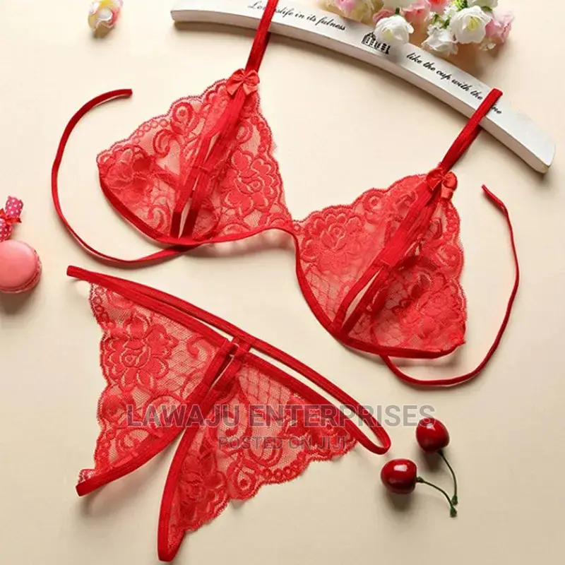 2in1 Open Crotch Panty Plus Open Nipple Bra Lingerie Set