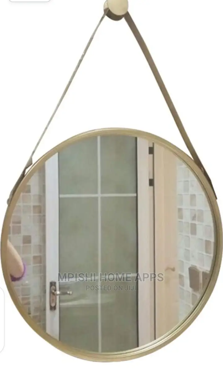 Wall Mounted Metal Framed Round Mirror 40cm