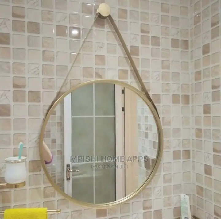 Wall Mounted Metal Framed Round Mirror 40cm