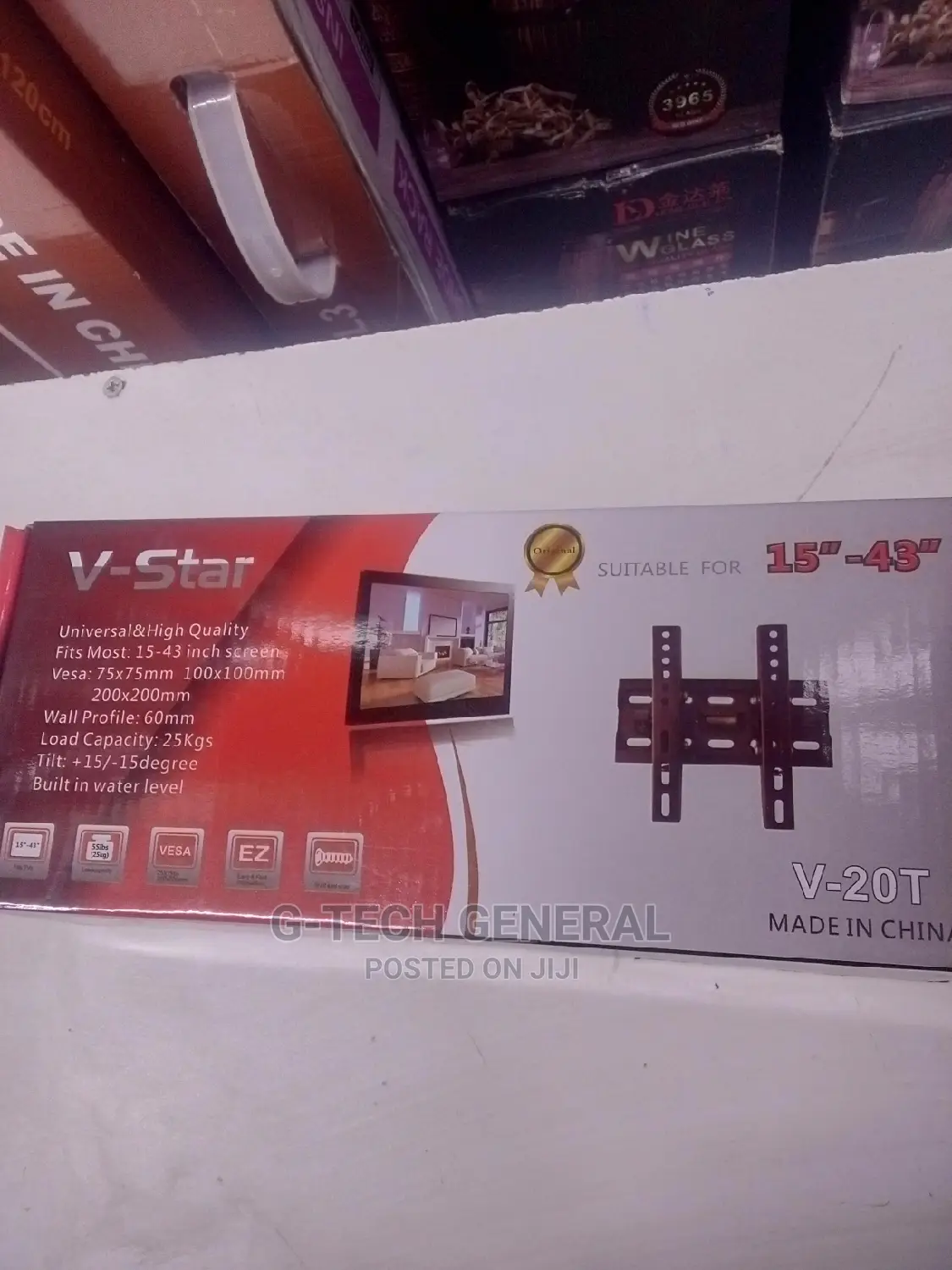 Tilting v-20t Wall Bracket for 15-43inch Screens