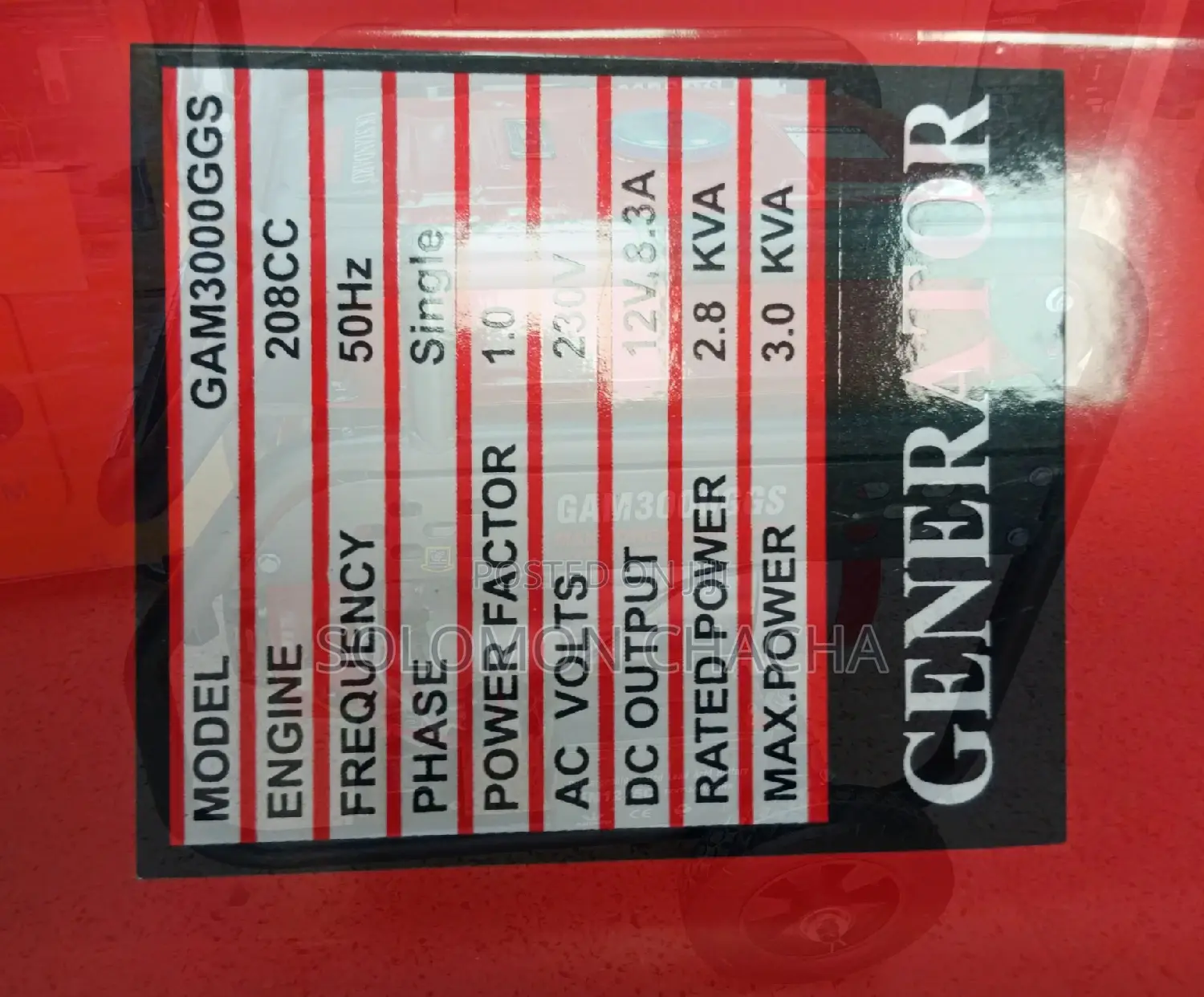 UK Standard 3kw Generator