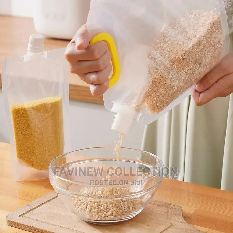 5pcs Transparent Sealed Packaging Bag Grains Moisture-Proof