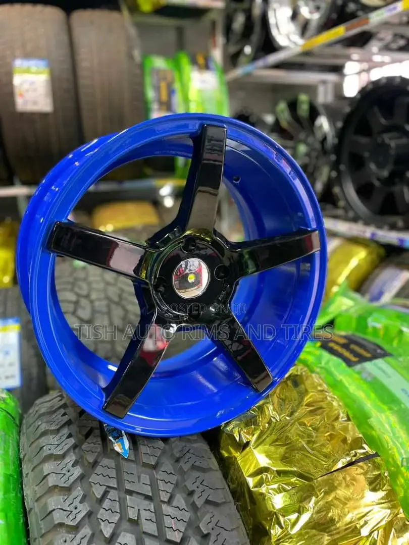Black Blue 15 Inch Rims Set