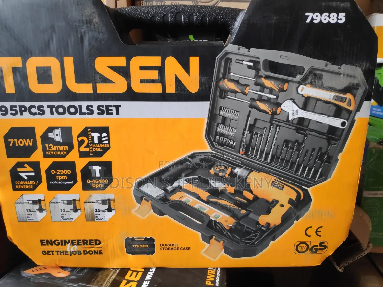Tolsen 95pcs Tools Set 79685 Electric Drill Tools Kit Complete Box