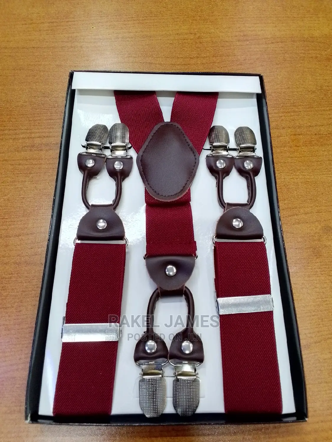 Maroon Double Clip Suspender