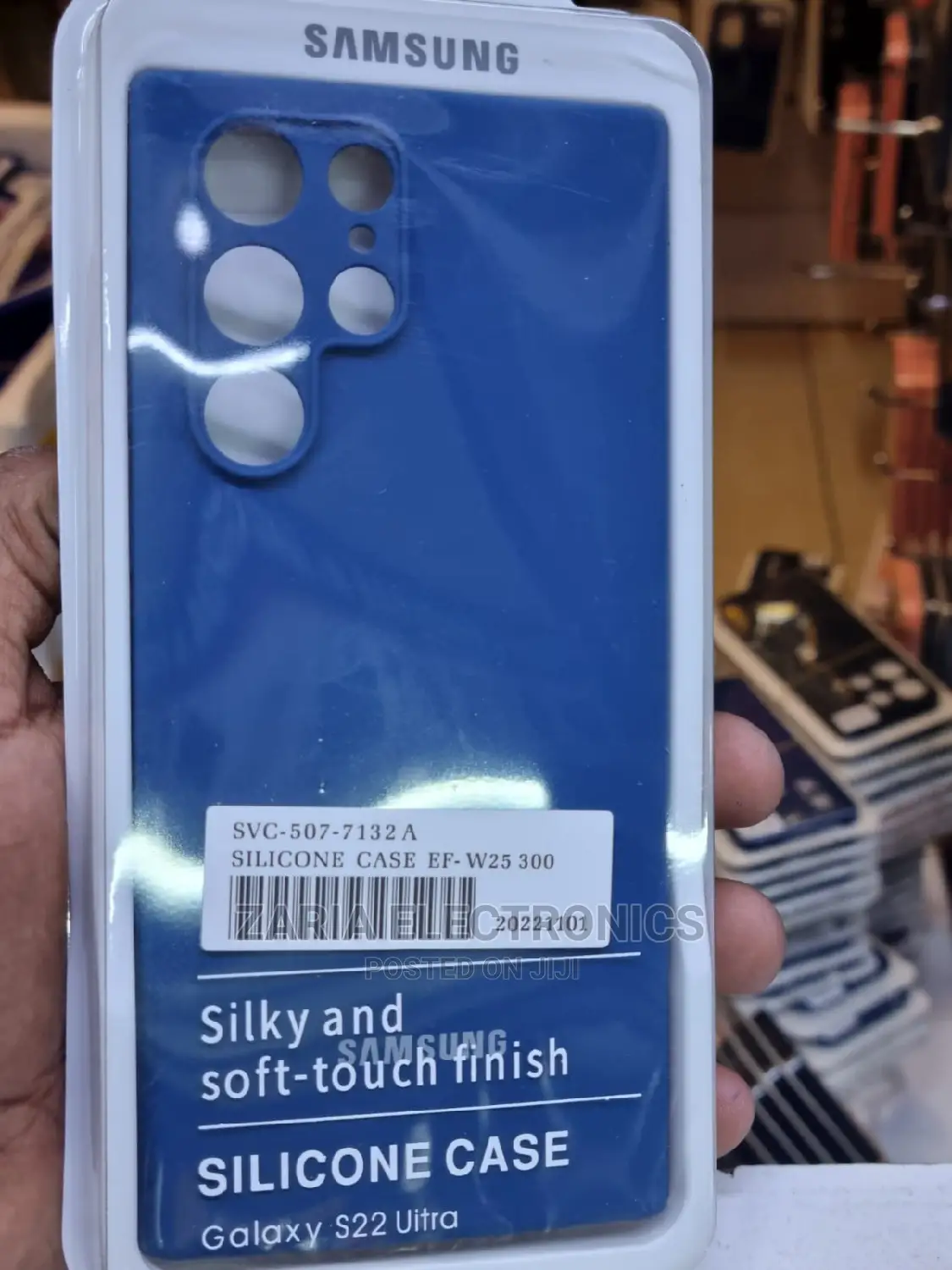 Samsung S22 Ultra Silicon Cover Black and Blue