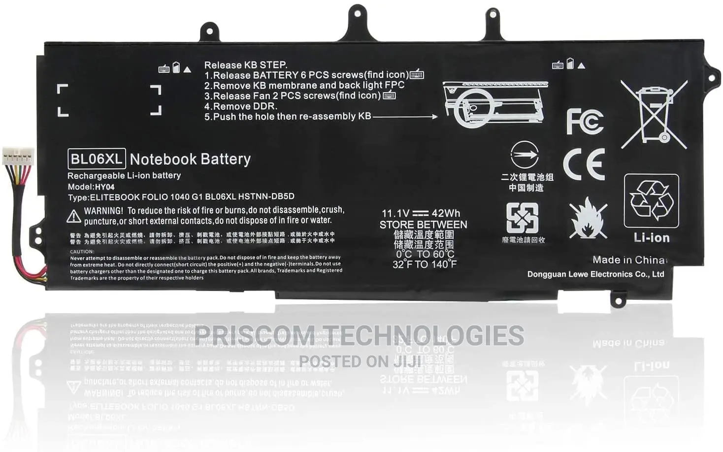 HP Elitebook Folio 1040 G0 G1 G2 Laptop Battery Bl06xl Bl06