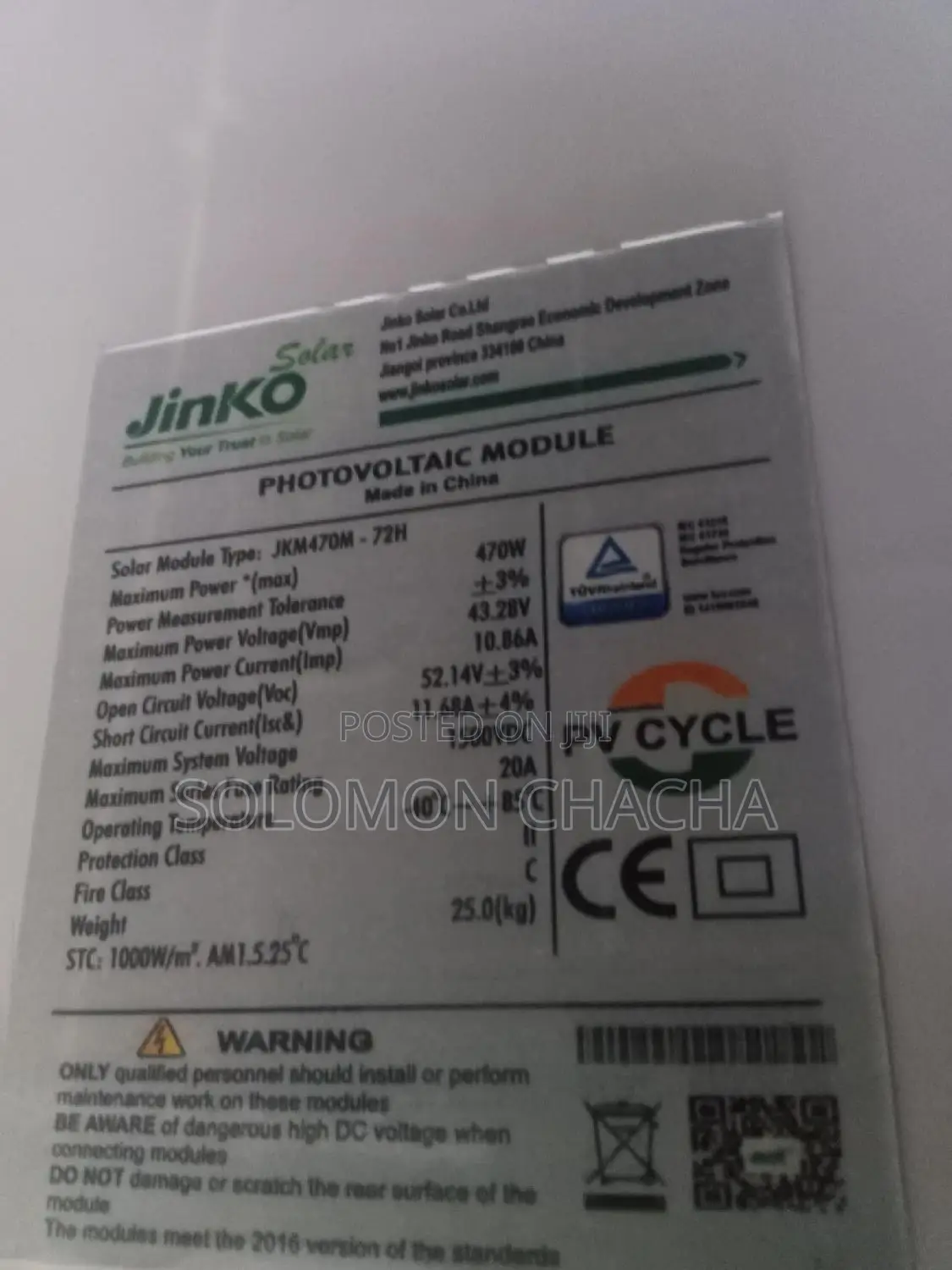 Best Jinko 470 Watts 43v Solar Panel Price In Kenya