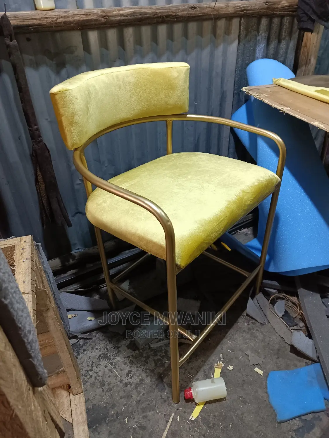 Styling Chair Gold and Yellow in Colour.