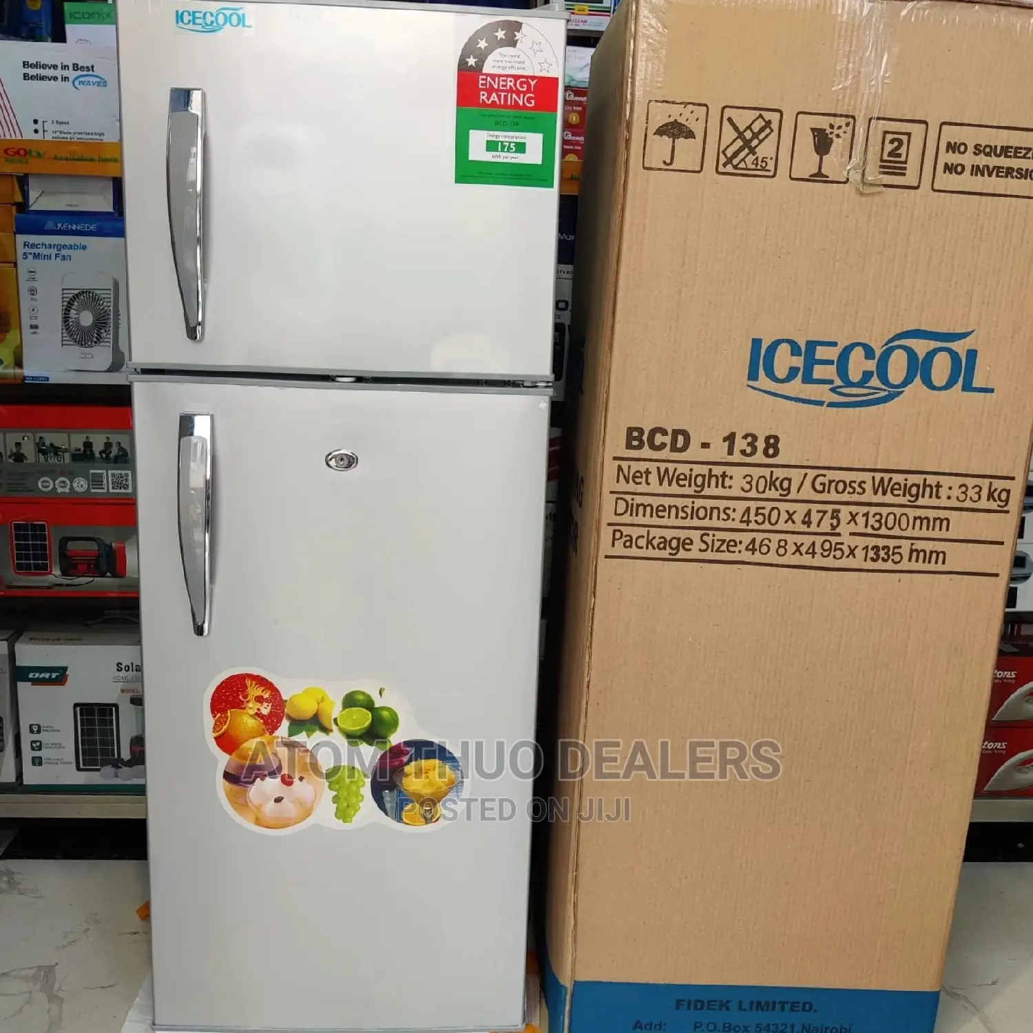 ICECOOL 138LITRES DOUBLE Door Fridge ,.,.,.