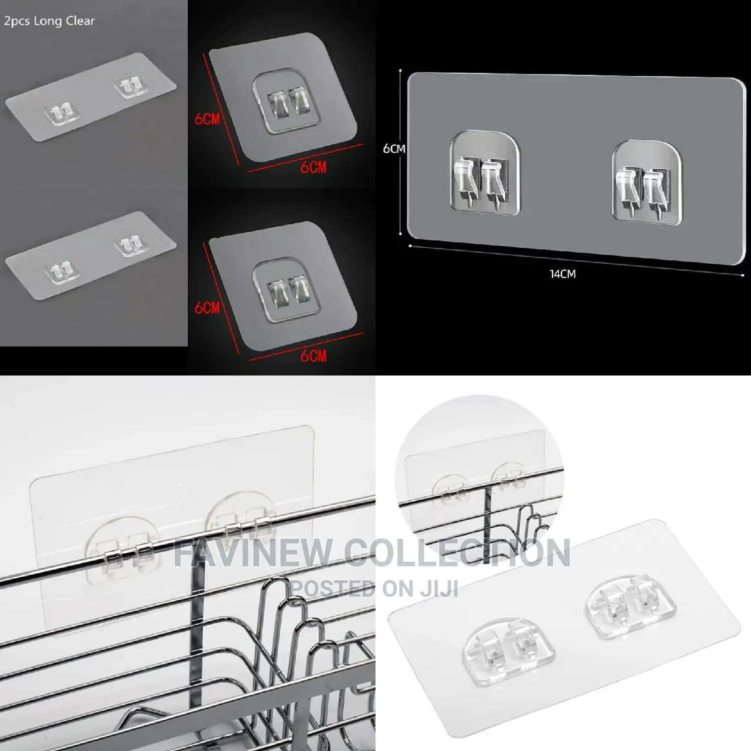 Heavy Duty Clear Adhesive Waterproof Wall Hooks/Stickers
