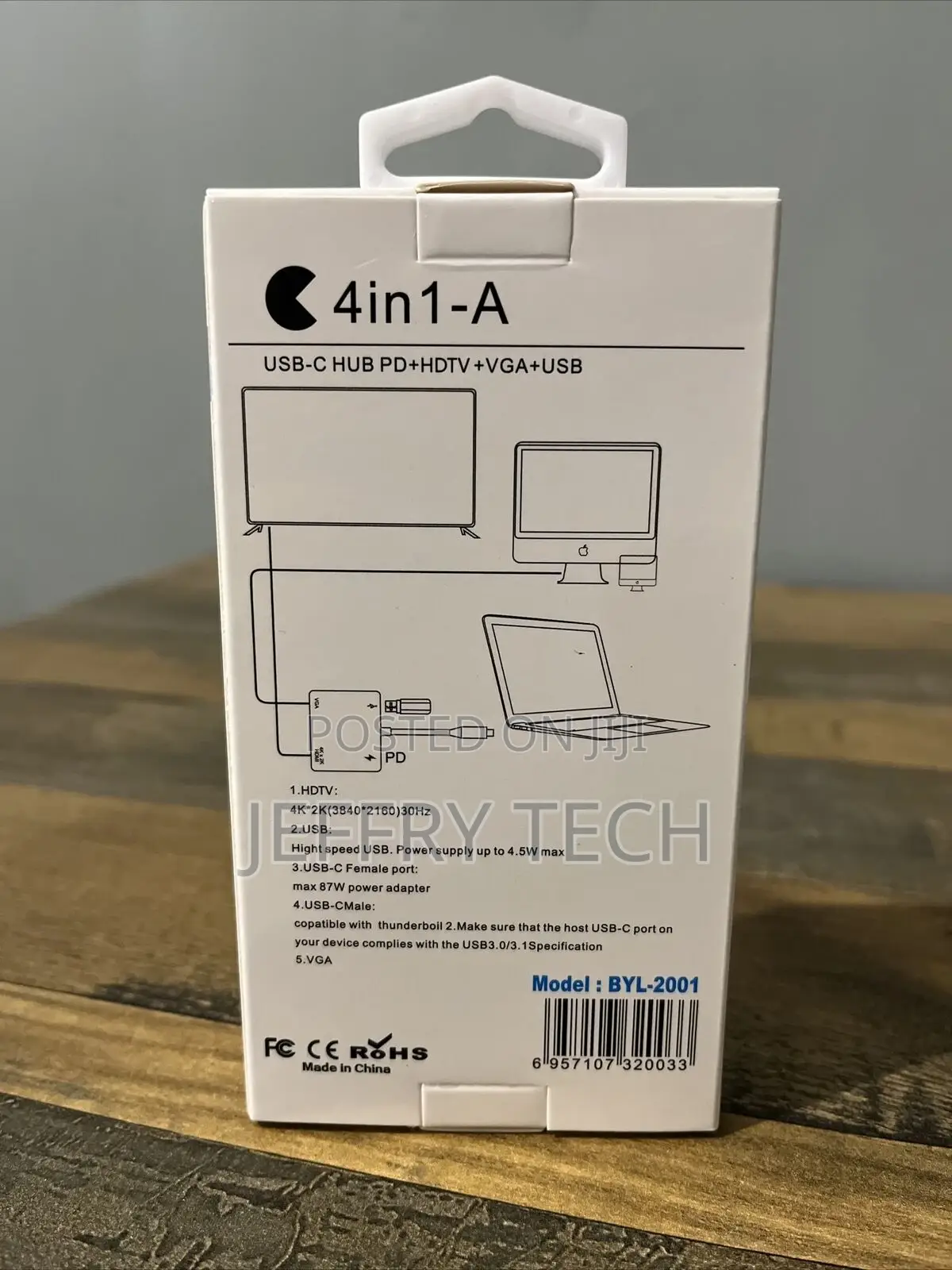 4 in 1 Type C to HDMI Cable/Adapter * Type C to HDMI VGA