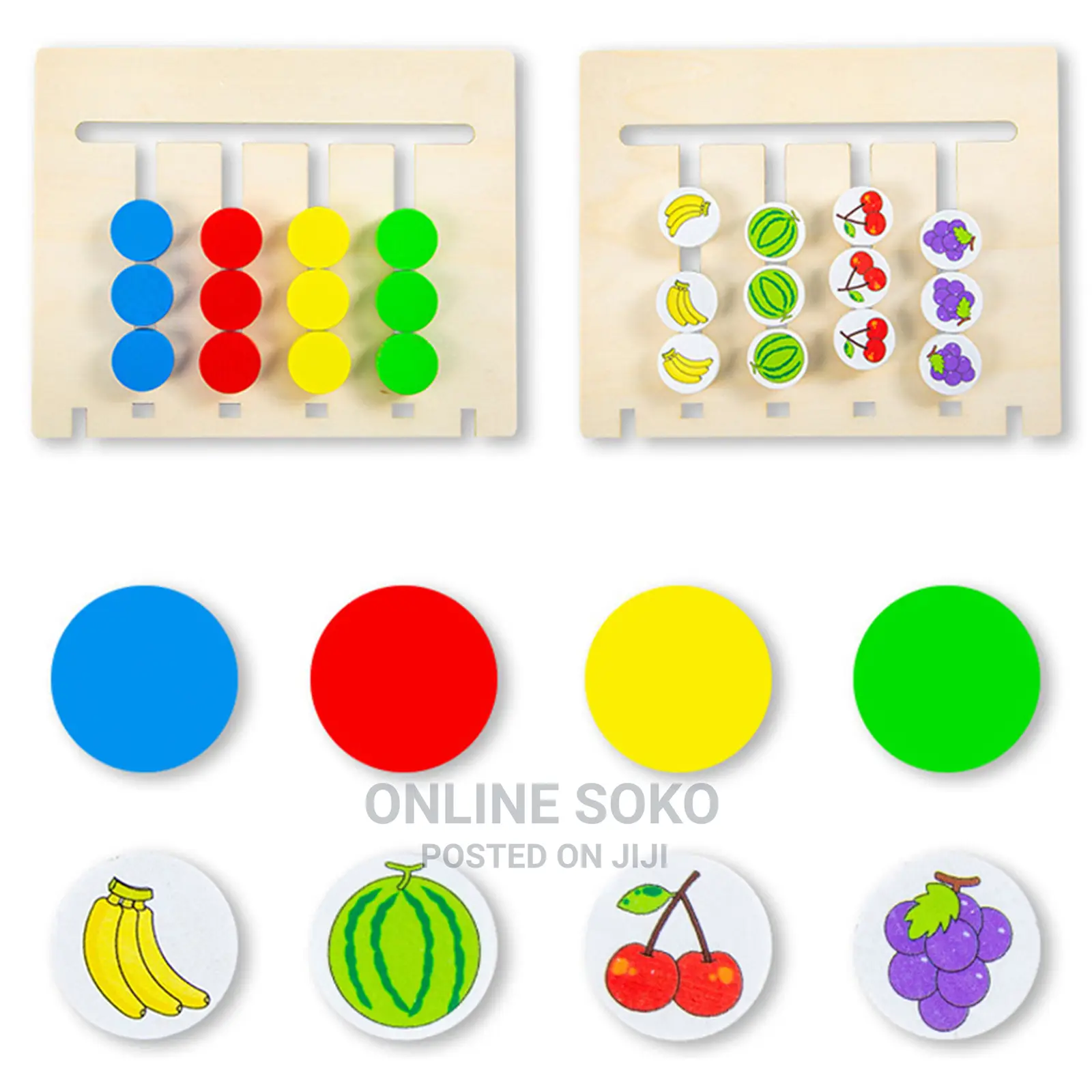 Kids Four-Color Fruit Logic Game Educational Montessori Toy