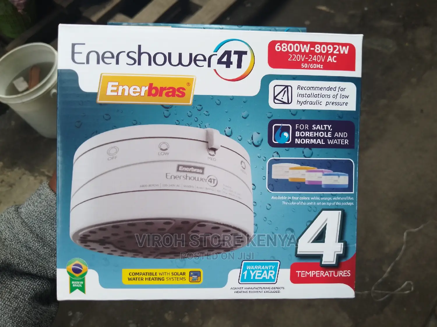 Enershower 4 Temperatures for Salty Water Shower Head