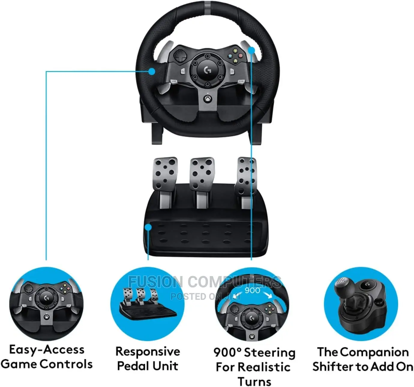 Logitech G920 Driving Force Racing Wheel – USB