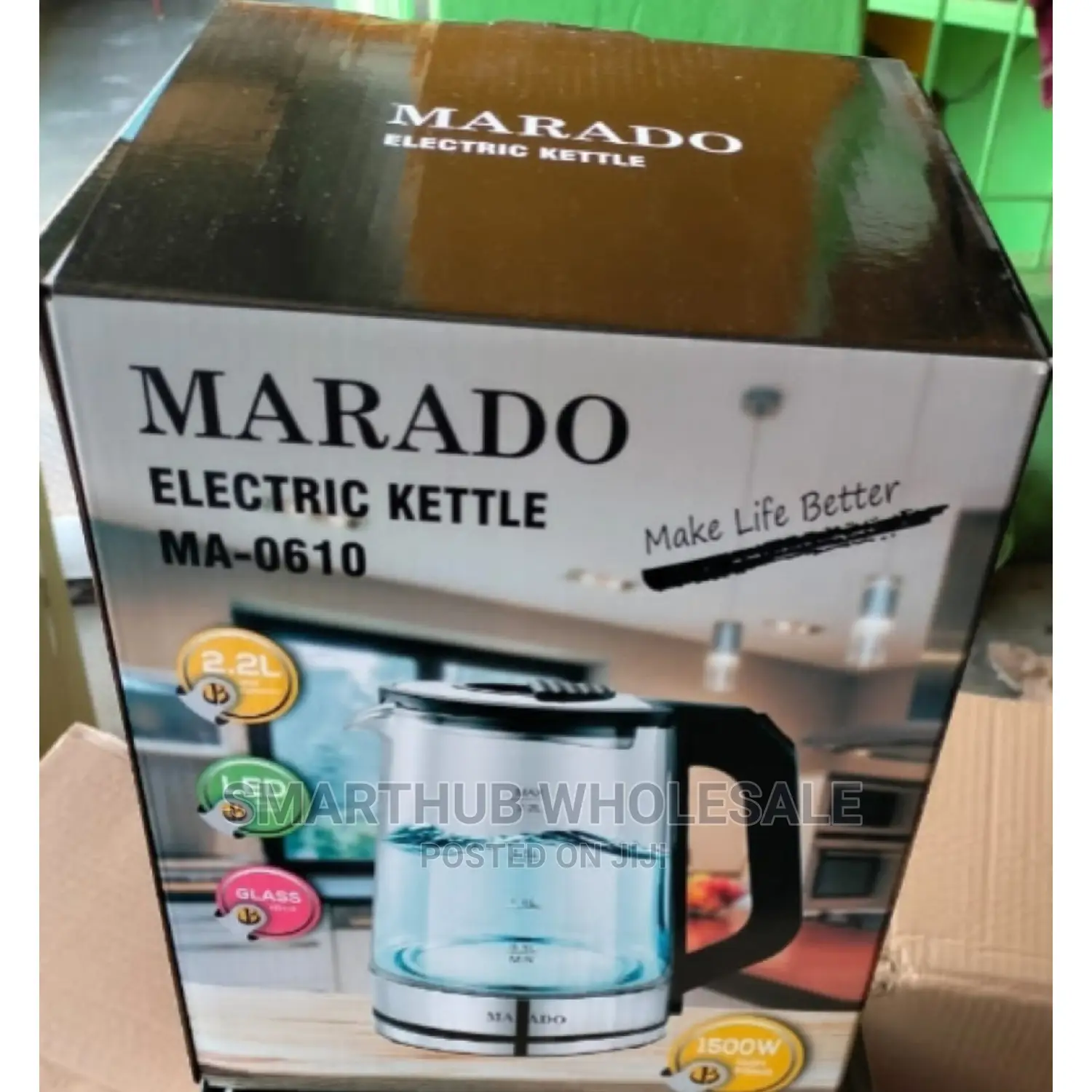 2.2l Marado Electric Glass Kettle Brand Marado