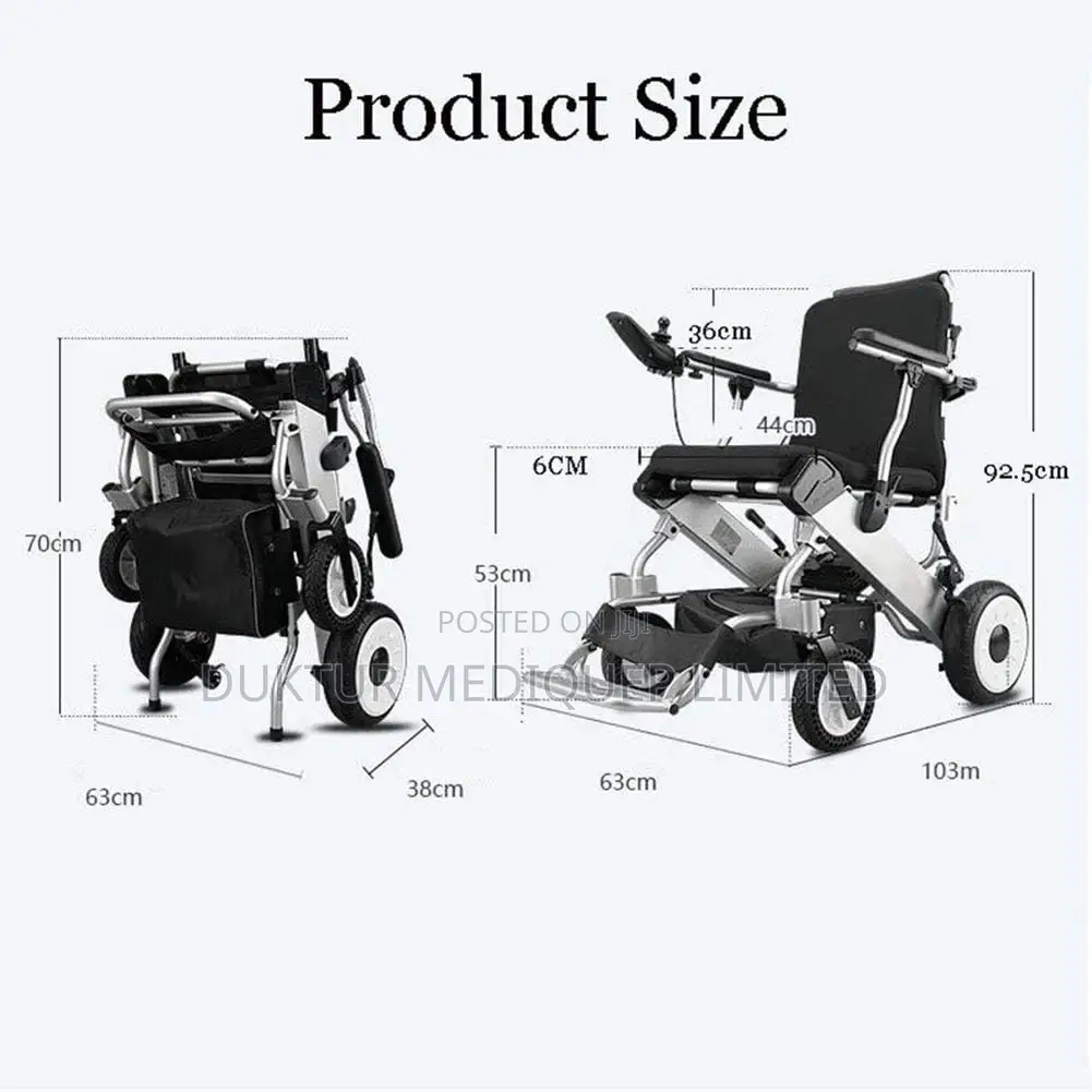 Electric Wheelchair, 100kg Maximum Load Lightweight Foldable
