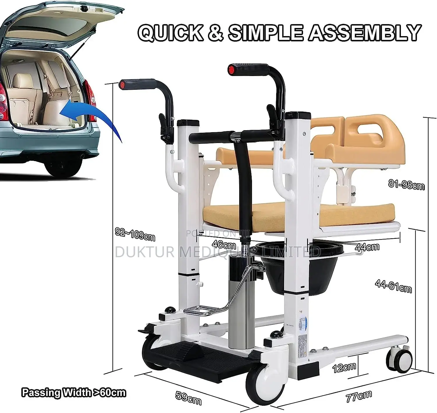 Heavy Duty Hydraulic I-Move/ Patient Transfer Chair 5-in-1