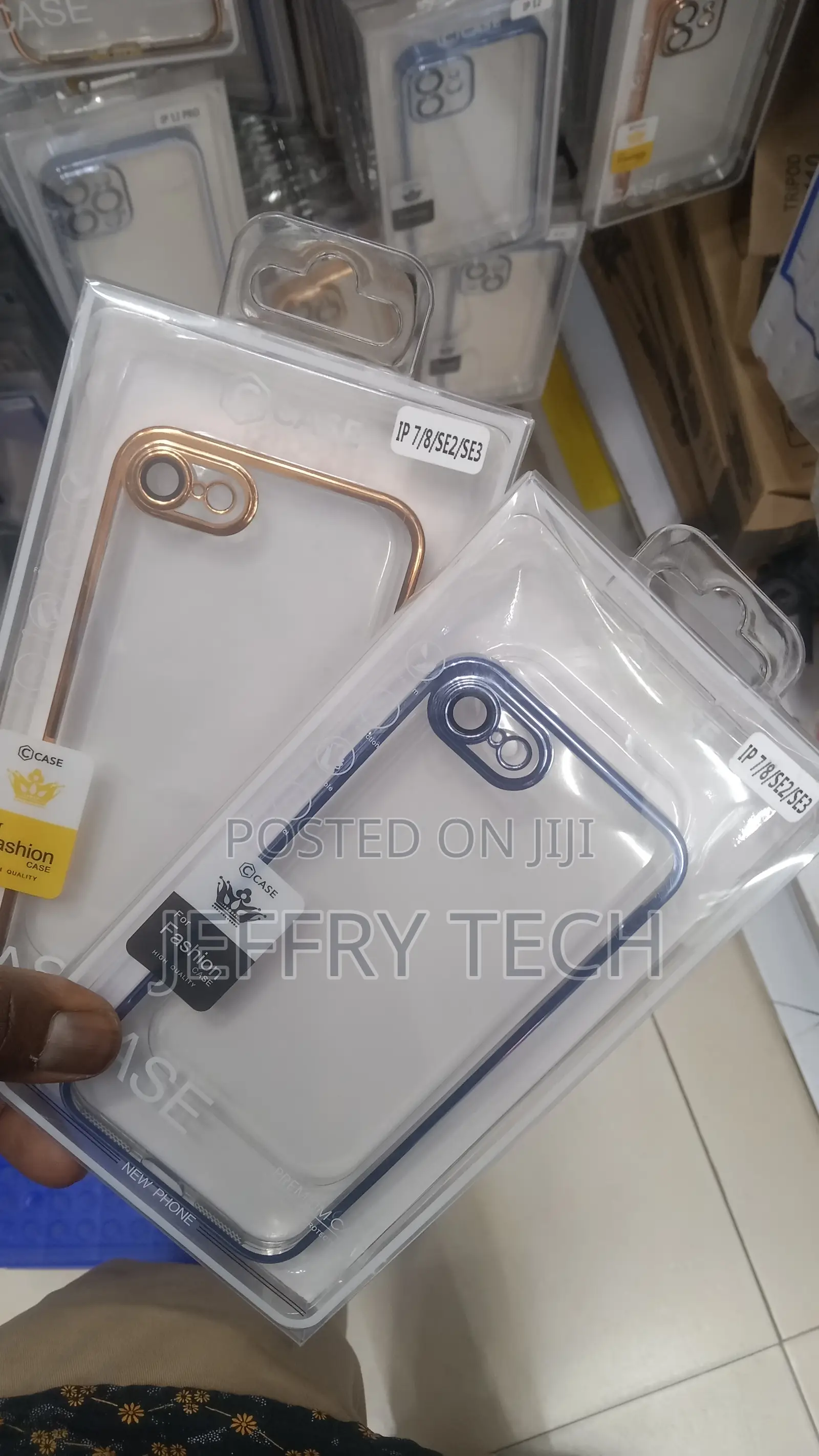 Back Cover for Apple iPhone 8/7 Gold Plating Transparent Ca