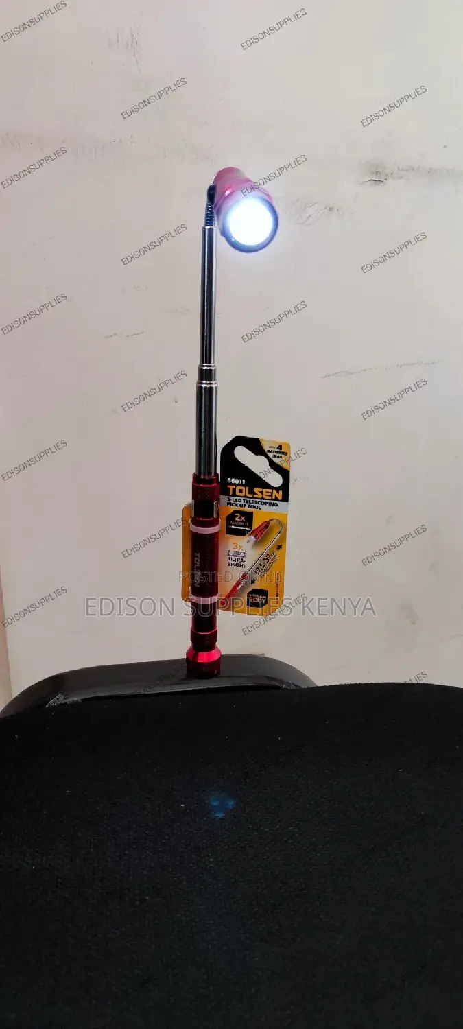 Tolsen Telescopic Pick Up Tool With 2 Magnet Ledtorch Light