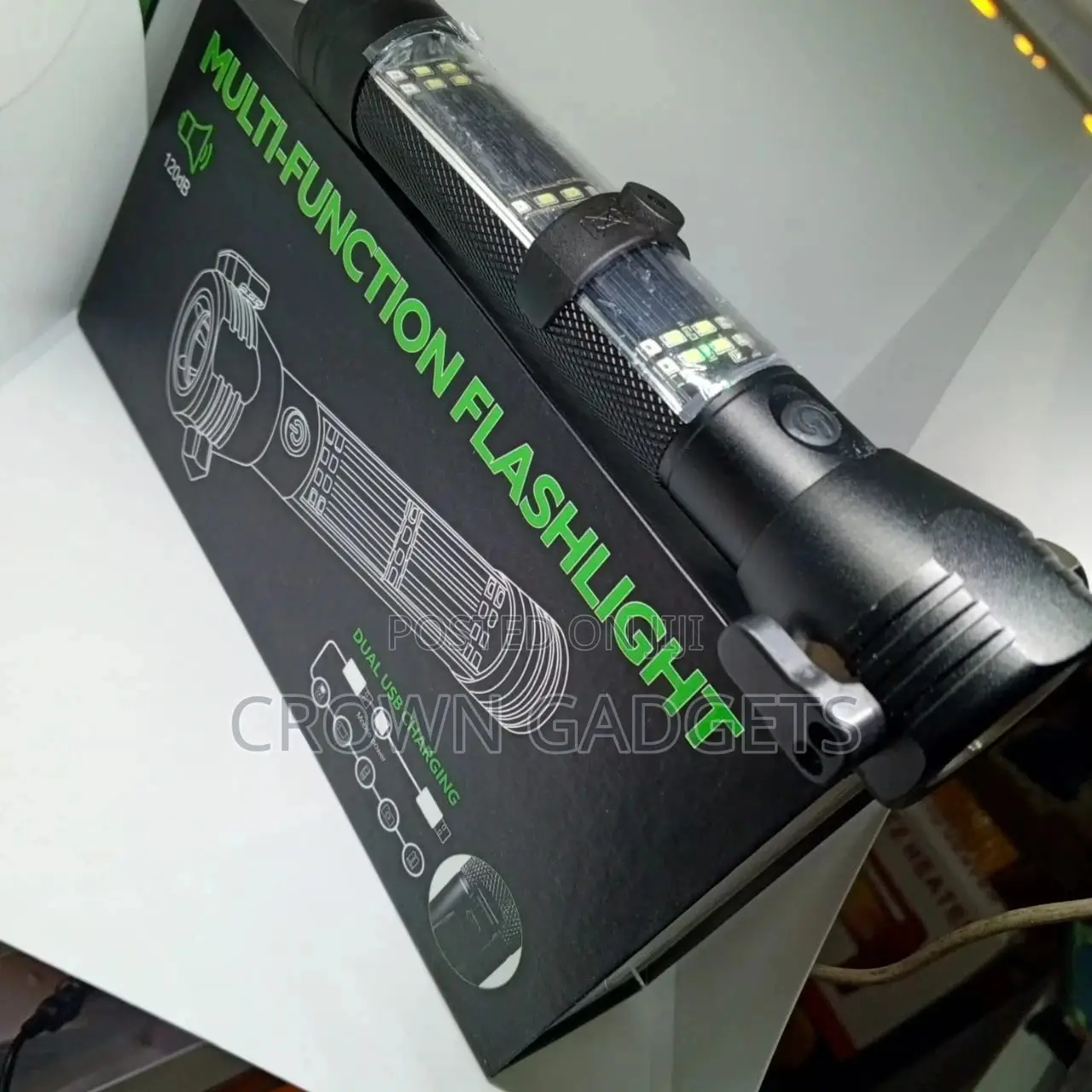 8 in 1 Multi Function Flash Light, USB, Solar Rechargeable