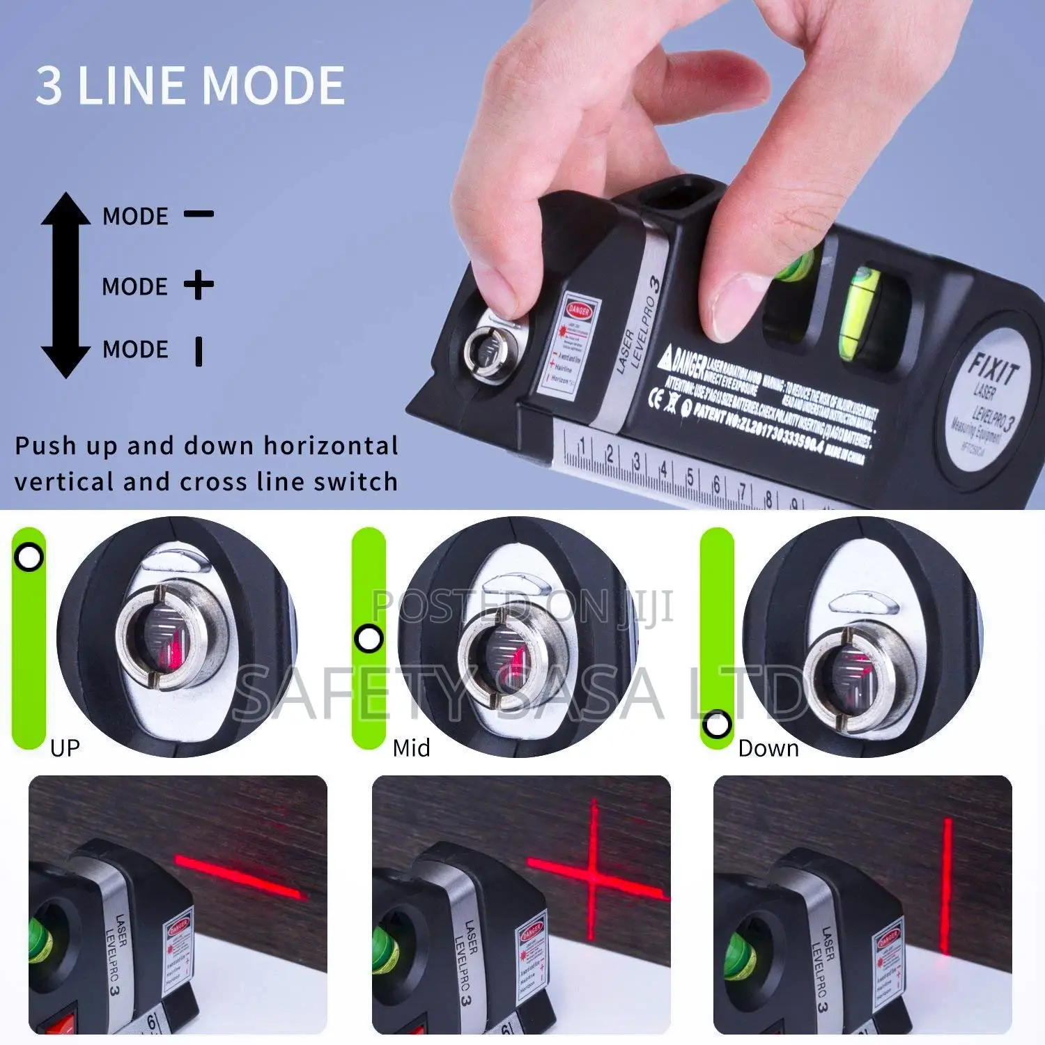 Combine Spirit Level + Laser Ruler + Tape Measure + Ruler