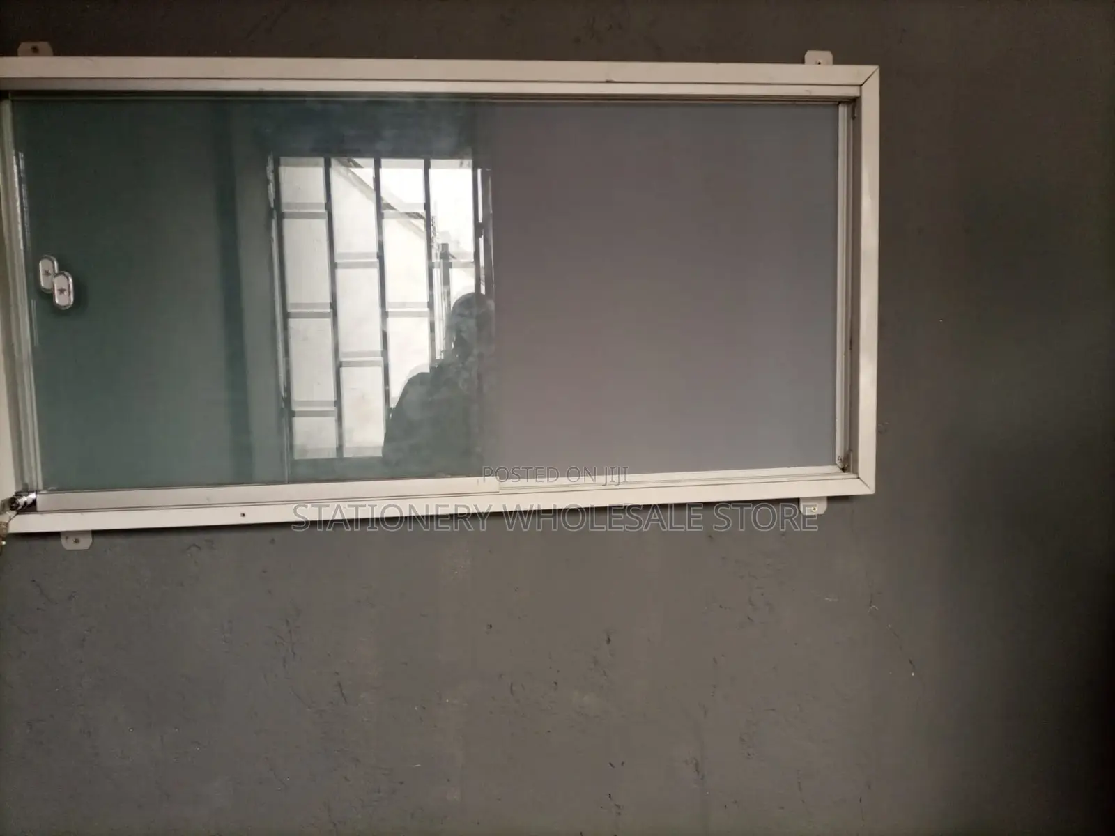 Glass Sliding Notice Board 120cmx60cm Noticeboard
