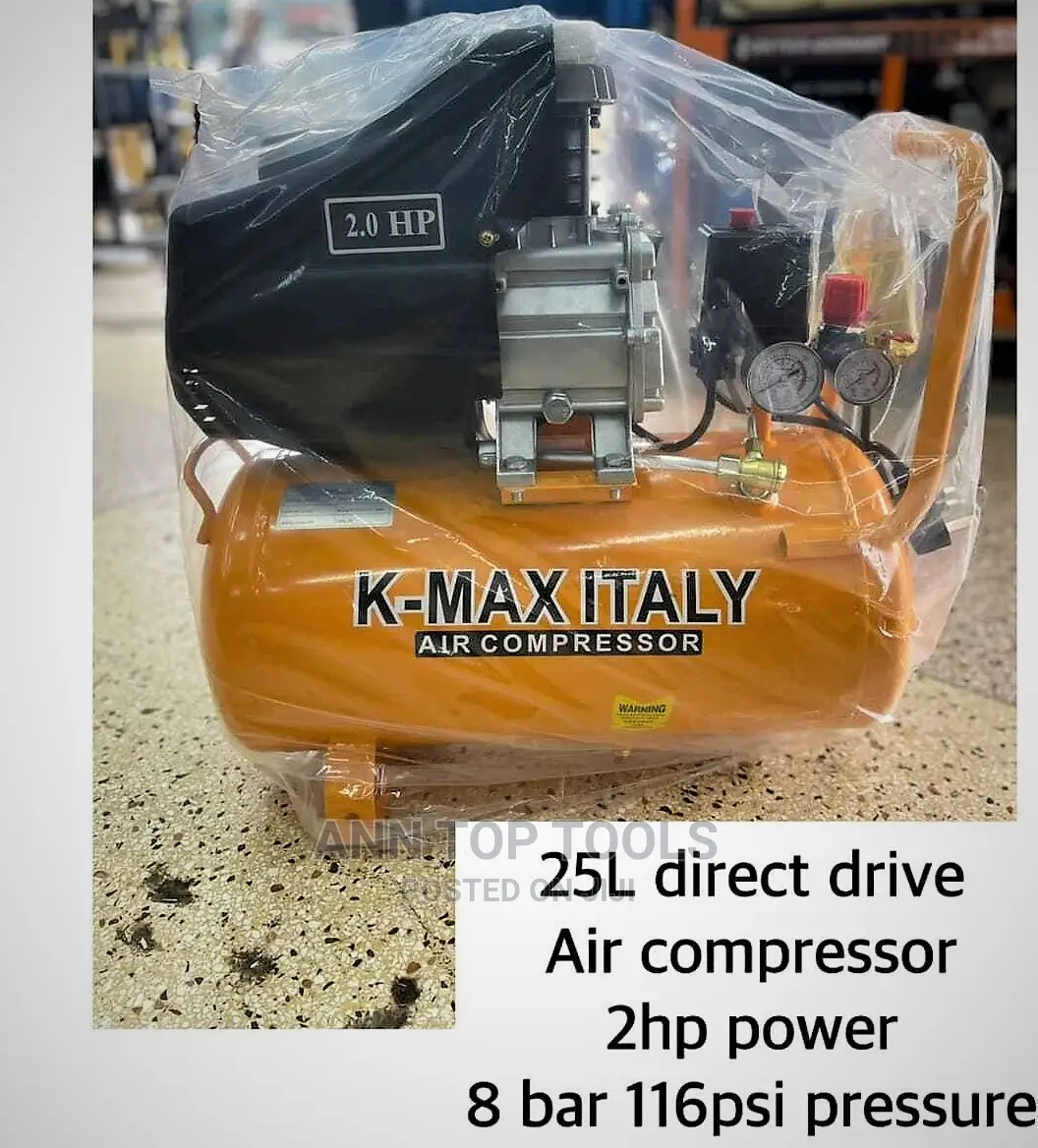 Kmax Italy 25 Litres 2hp Motor Direct Drive Air Compressor.