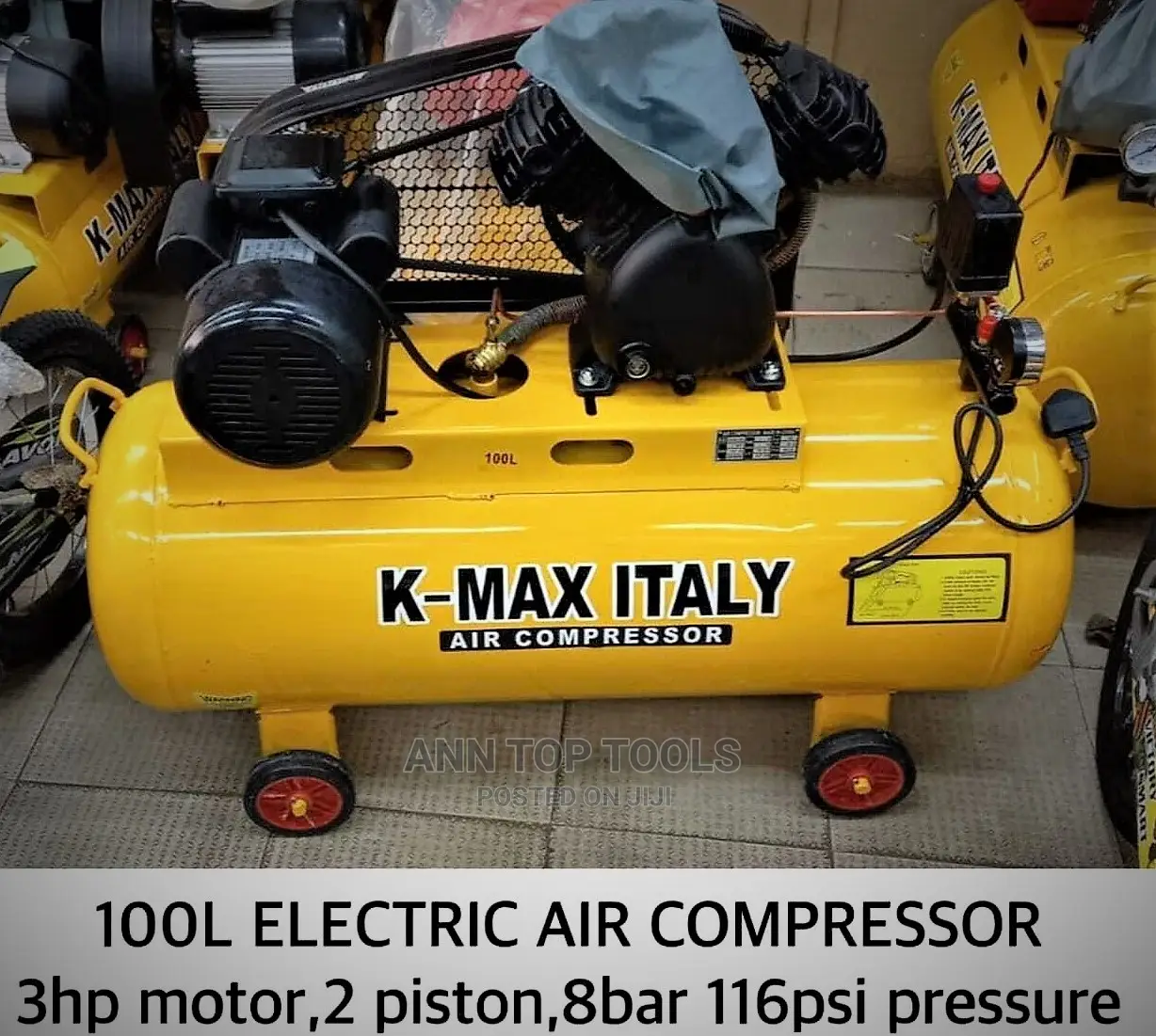 Kmax Italy 100ltrs 2piston 3hp Motor Electric Air Compressor