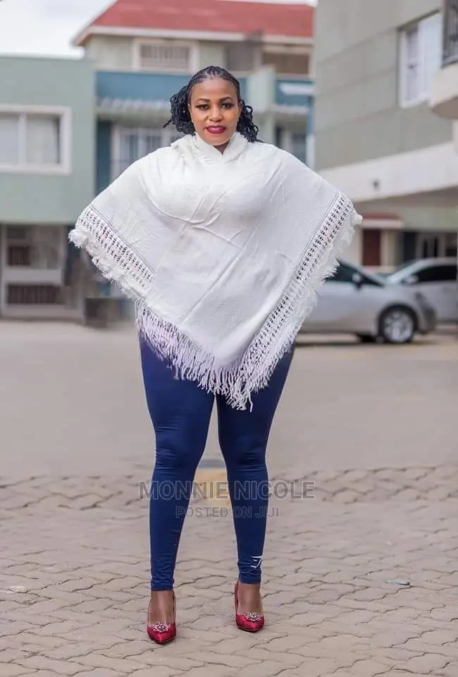 White Warm Poncho
