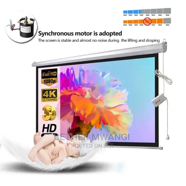 Electric Motorised Rool Down Projector Screen (HDTV)