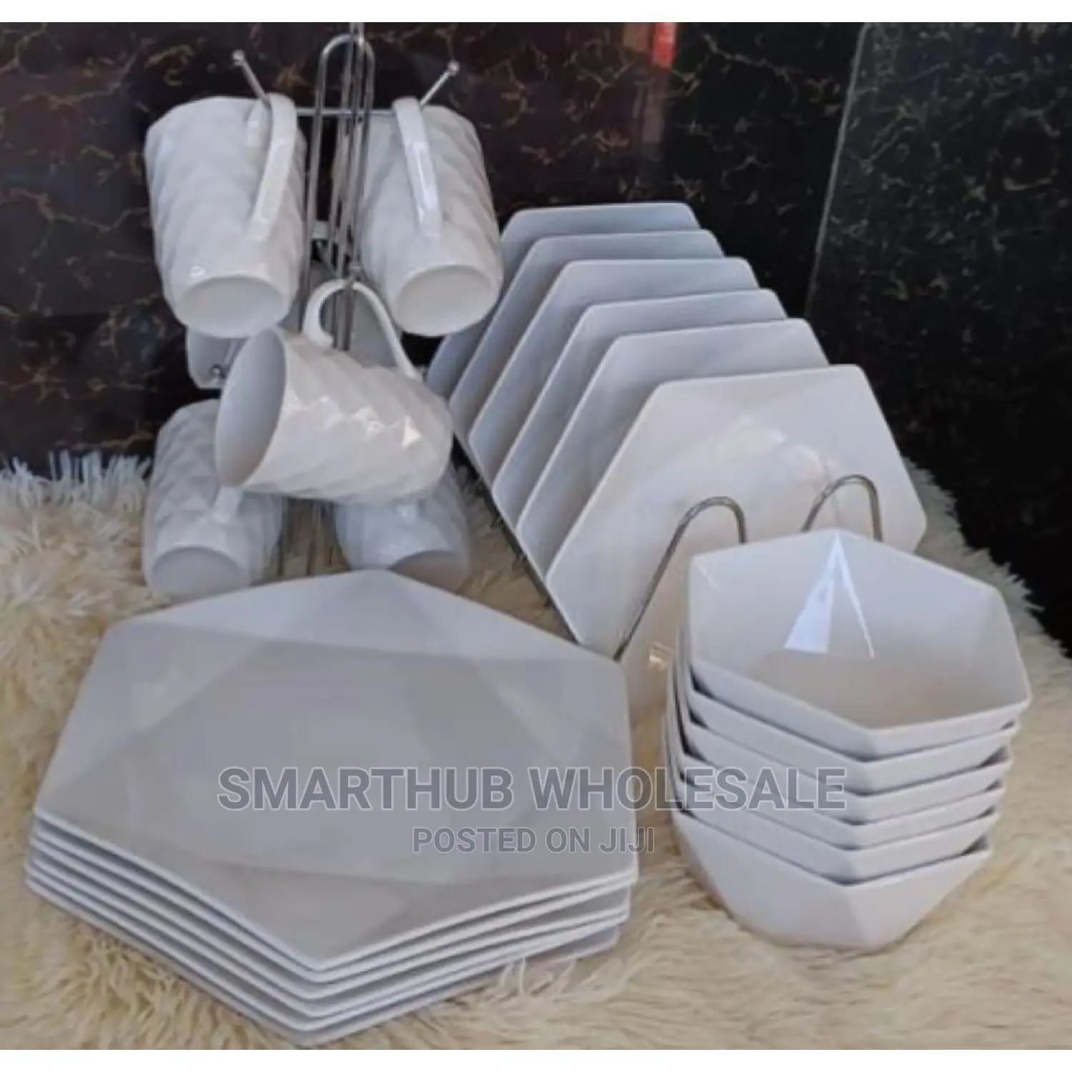 24pc Hexagon Dinner Set 