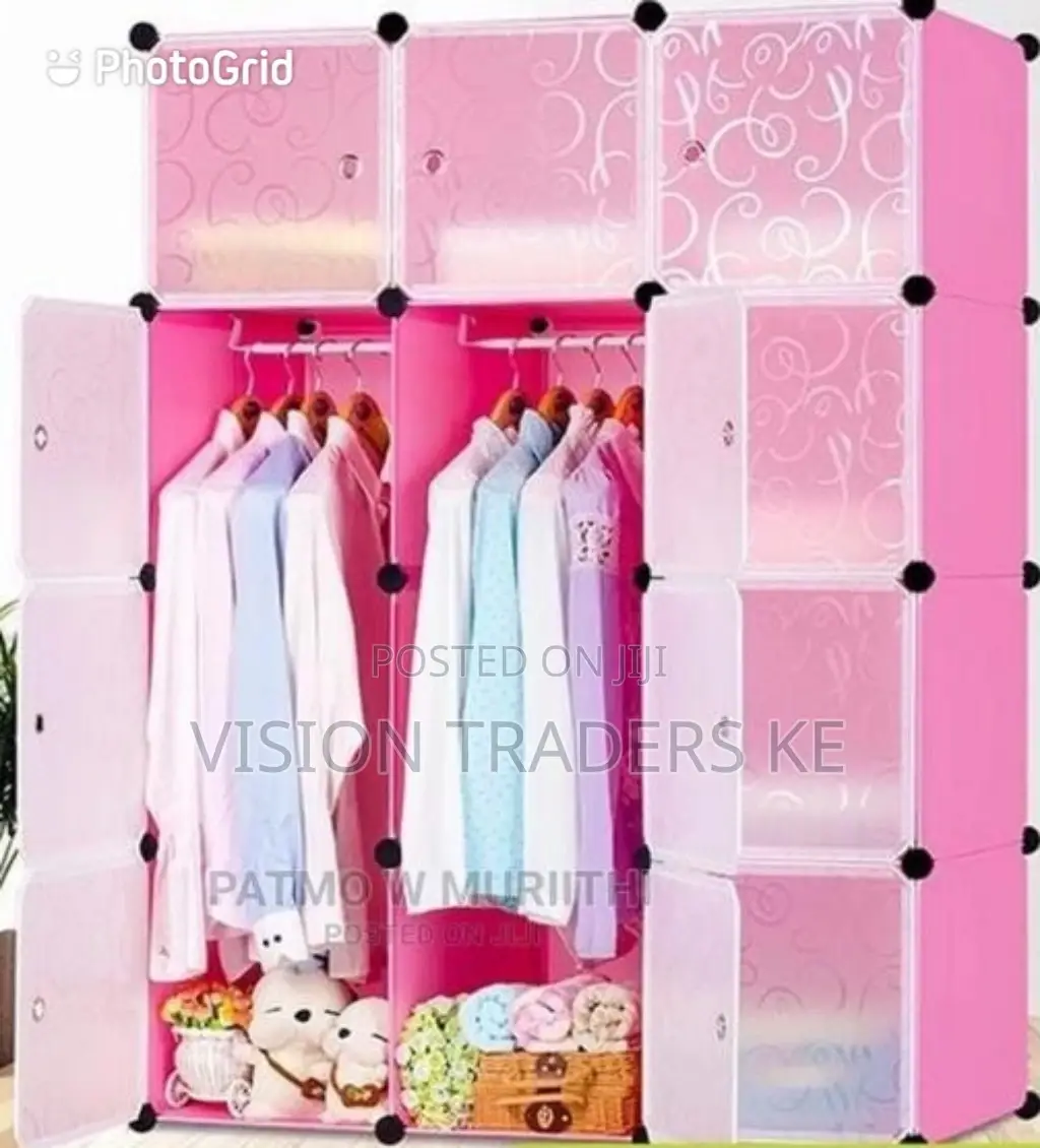 Pink Plastic Wardrobe/Portable Wardrobe