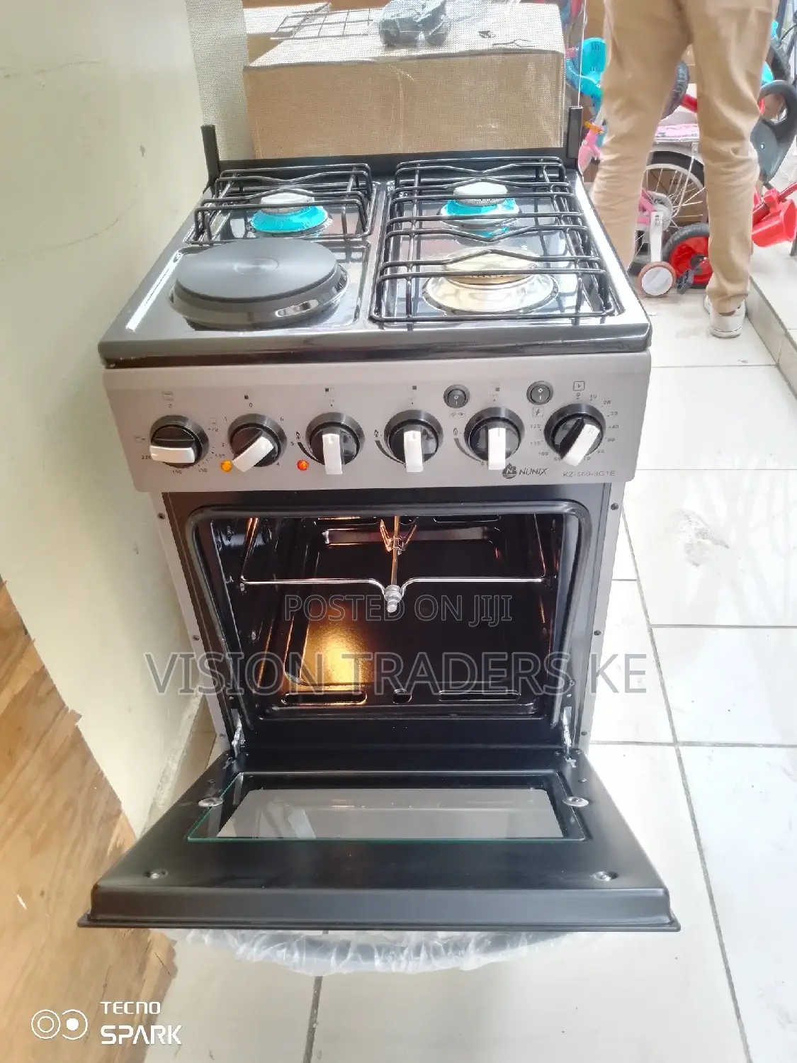 Nunix 3+1 Standing Cooker Electric Oven With 2 Baking Plate