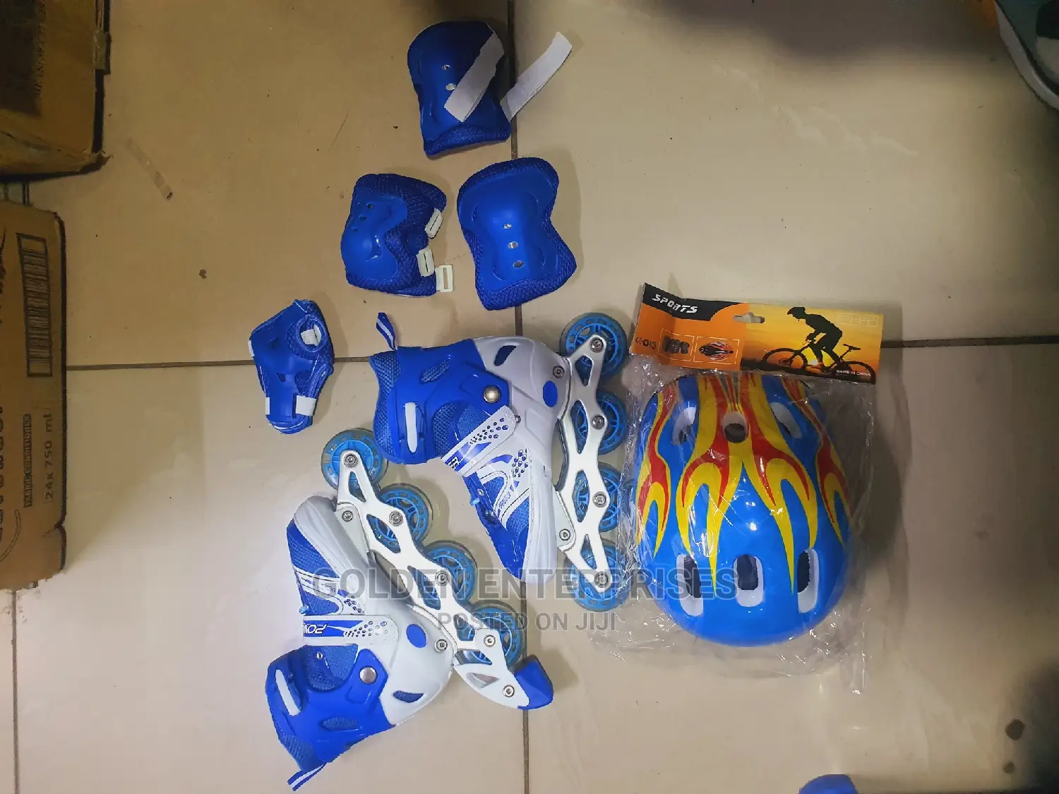 Blue Full Set Kids Skating Shoes
