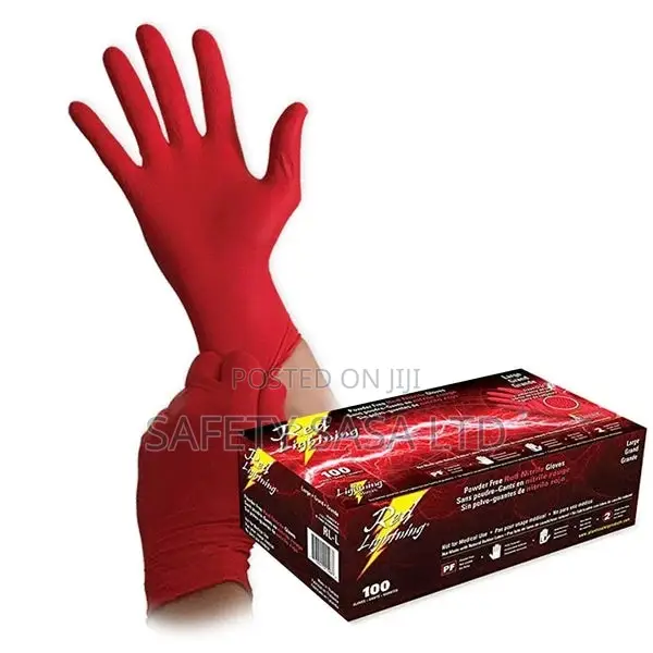 Nitrile Red Gloves:;Disposable Red Nitrile Gloves