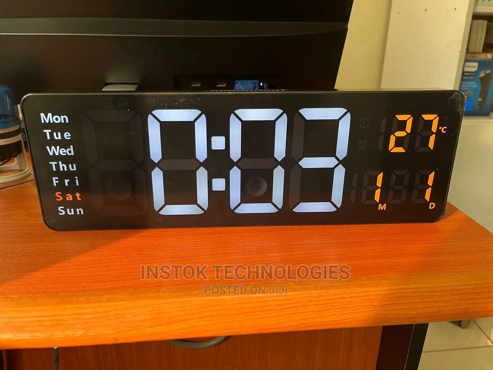 Digital Wall Clock Large Display, 16.2 Inch With Remote USB