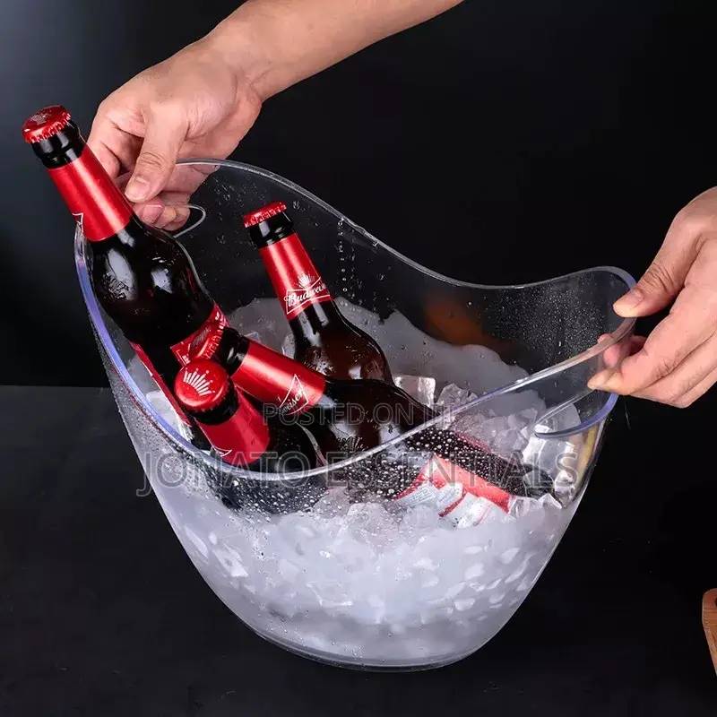 Acrylic Ice Bucket for Drinks, Clear Ice Tub Cooler